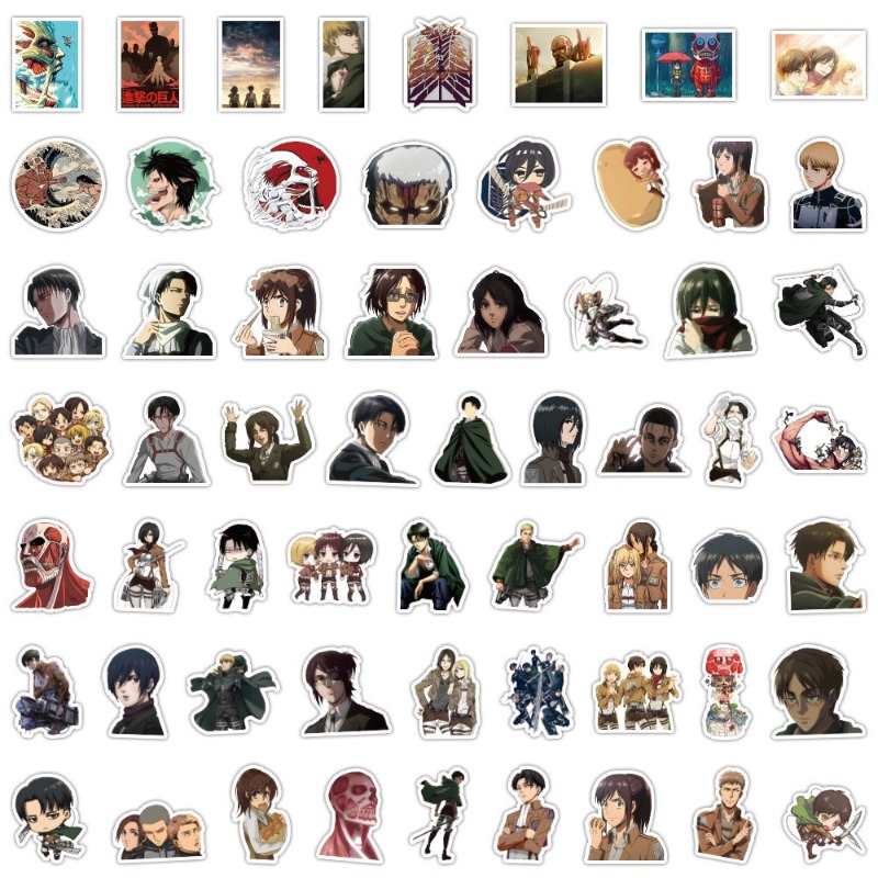 Sticker Luggage Decorative - 60 Pezzi Adesivi Anime Attack on