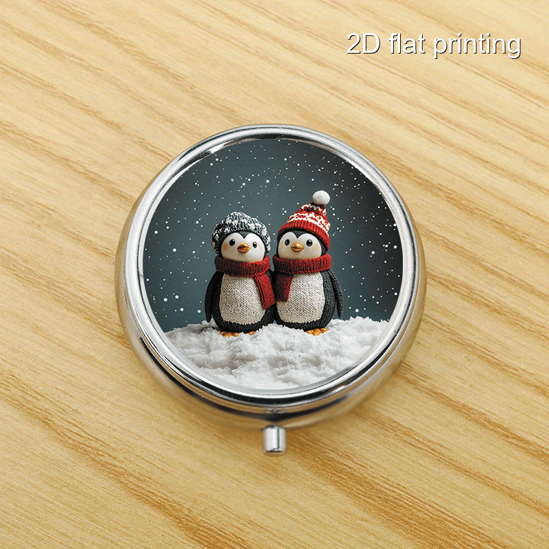 Scatola Rotonda Winter Penguin - Travel Accessories As Gifts recensione e prezzo