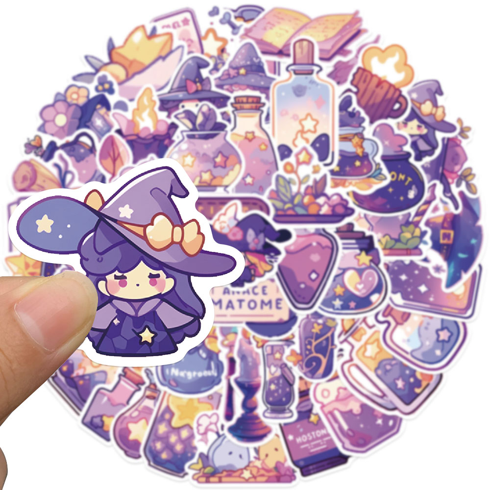 50 pezzi viola magia strega po - Sticker Luggage Decorative recensione e prezzo